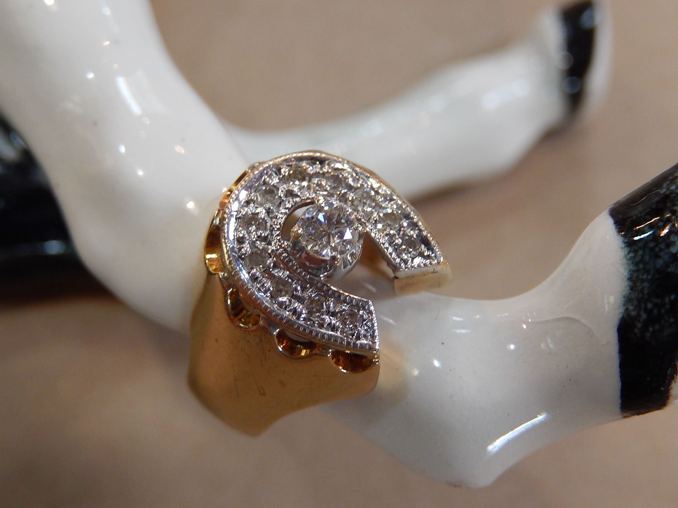 Diamond Horseshoe Ring in 12ct Gold