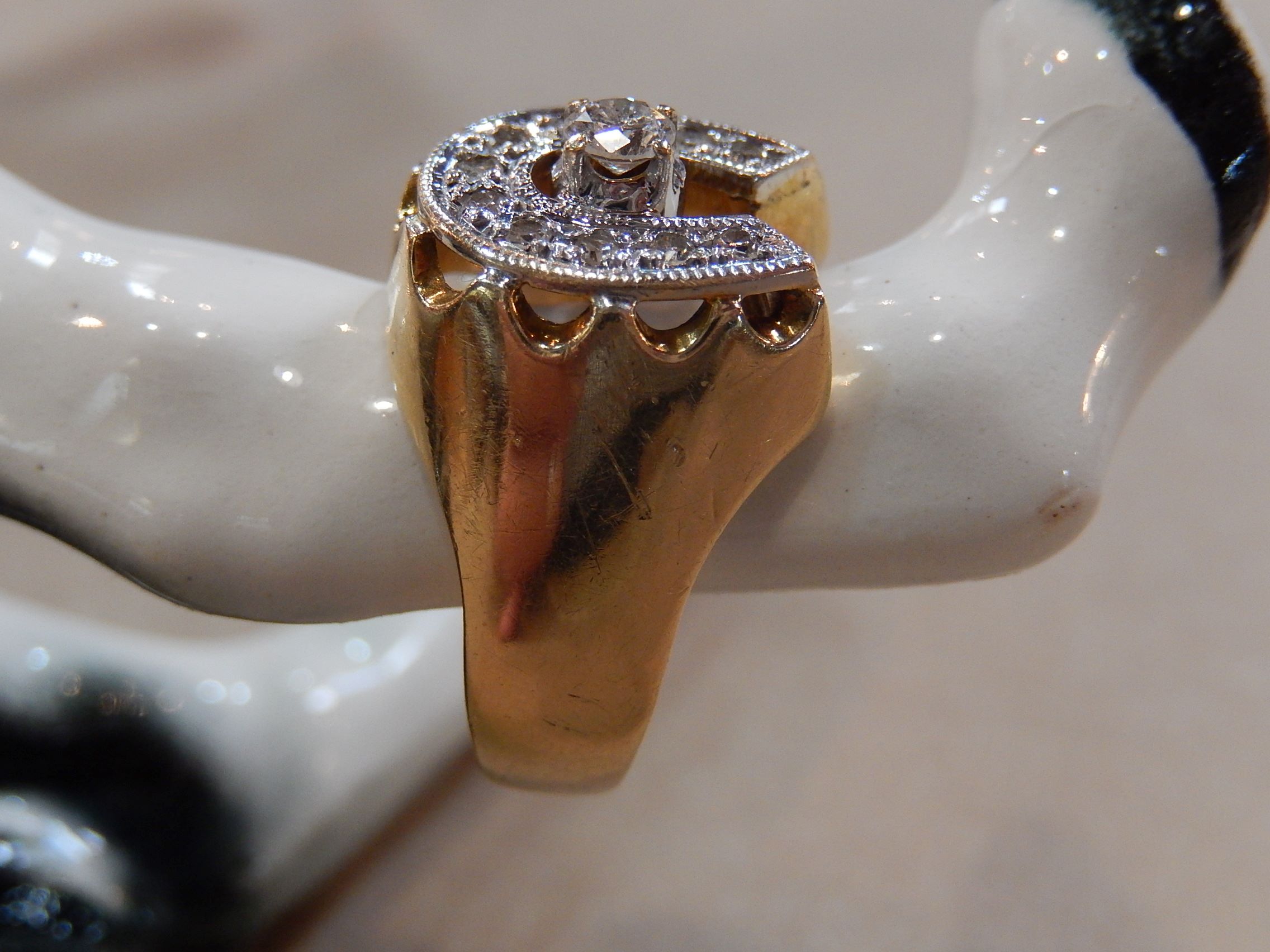 Diamond Horseshoe Ring in 12ct Gold