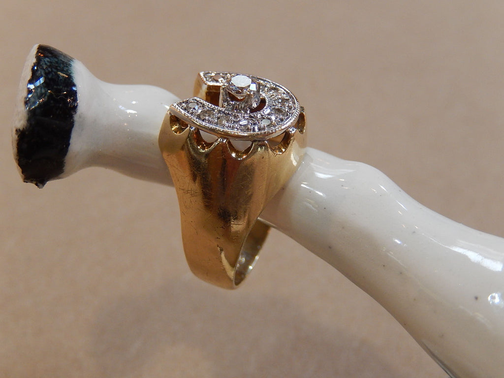 Diamond Horseshoe Ring in 12ct Gold