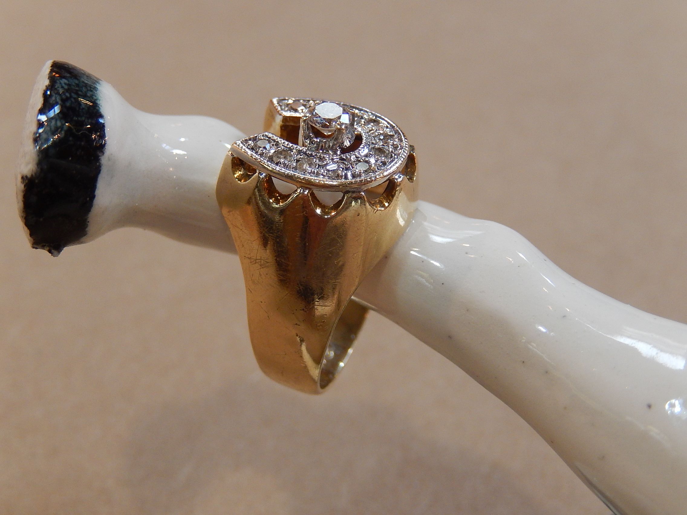 Diamond Horseshoe Ring in 12ct Gold
