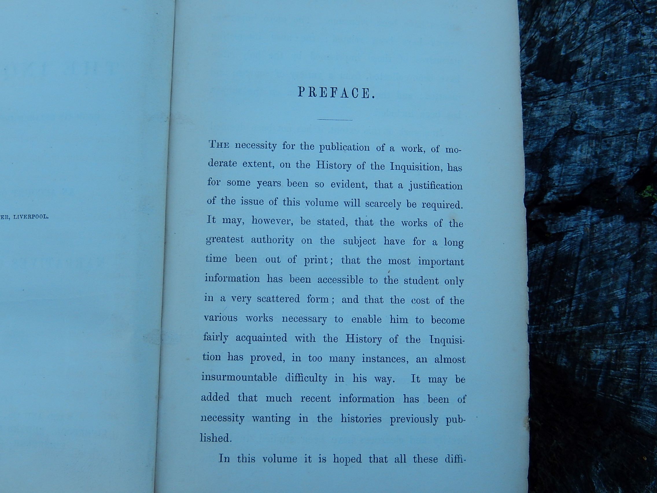 "History of the Inquisition from its establishment to the present time" Published in 1850