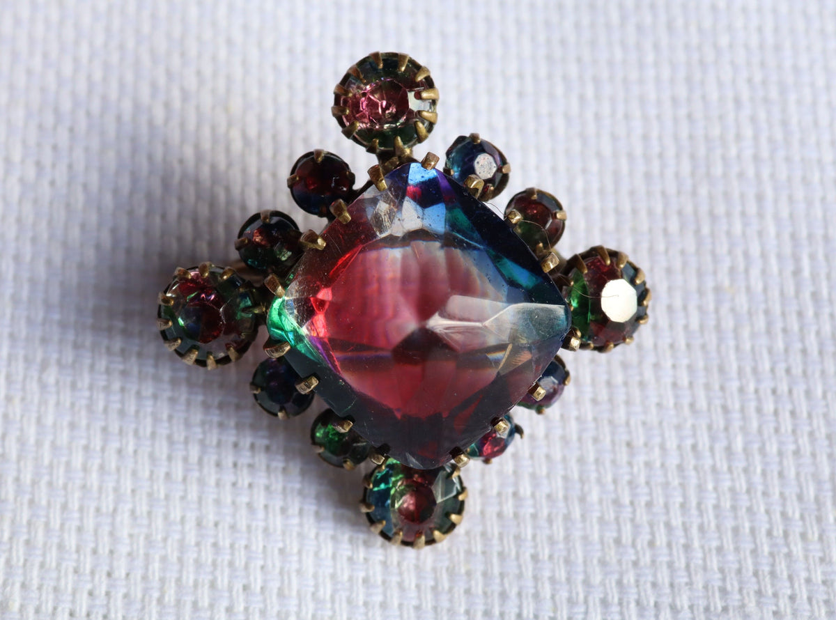 Victorian Iris Glass Brooch