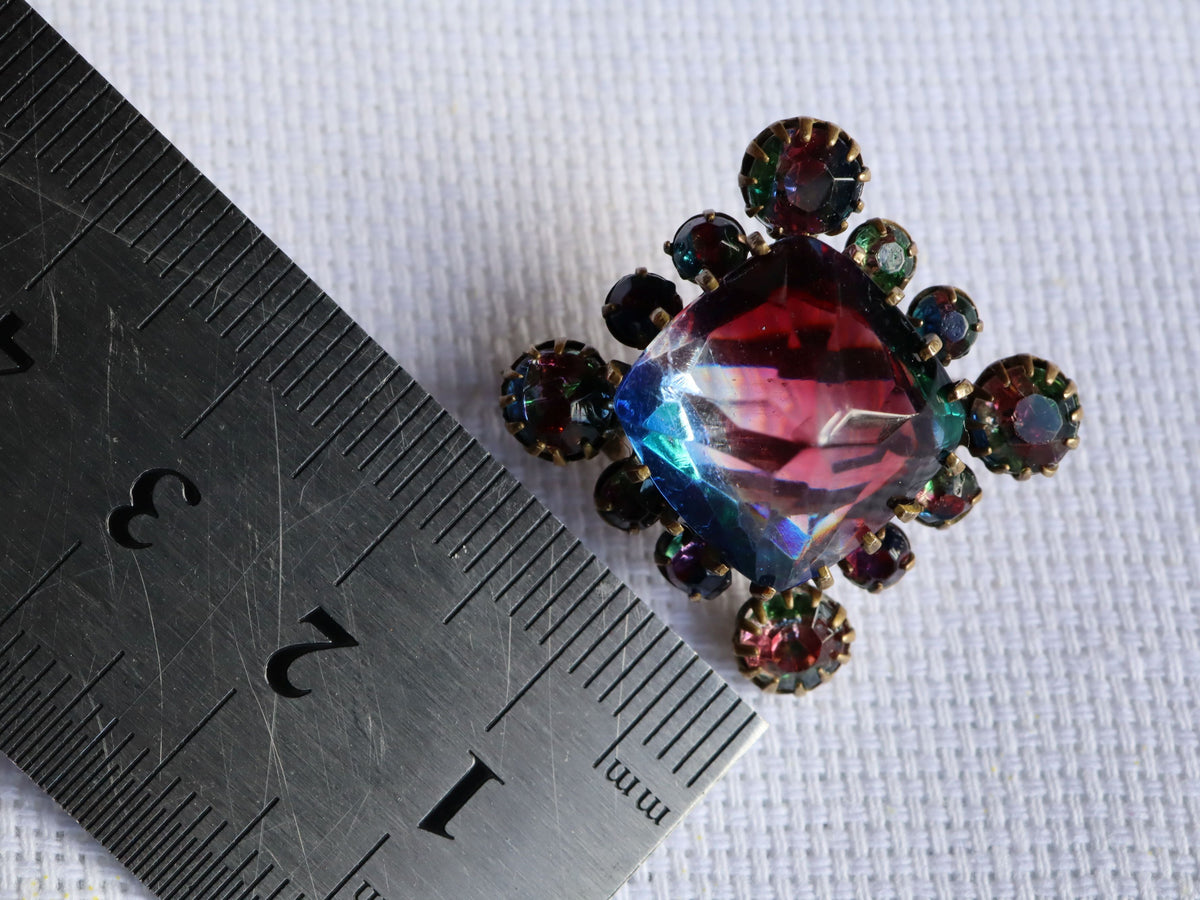 Victorian Iris Glass Brooch
