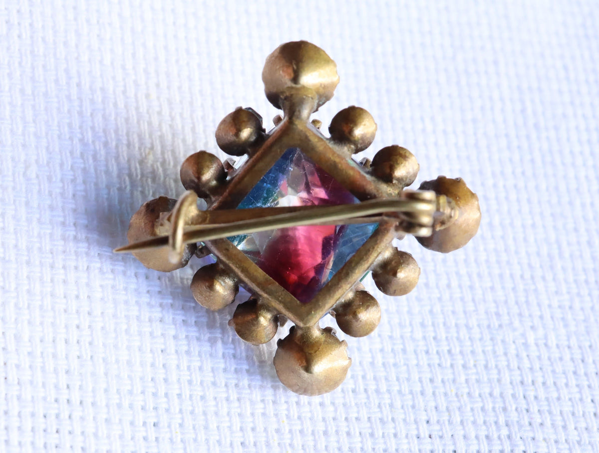 Victorian Iris Glass Brooch