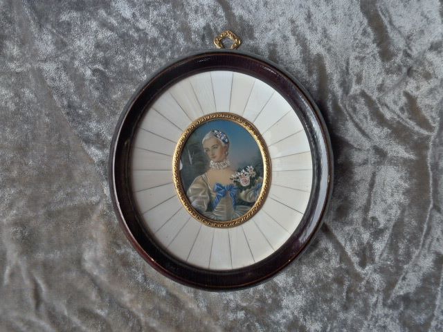 Hand Painted Ivory Framed Miniature Portrait c.1880