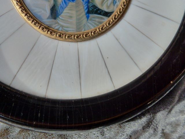 Hand Painted Ivory Framed Miniature Portrait c.1880