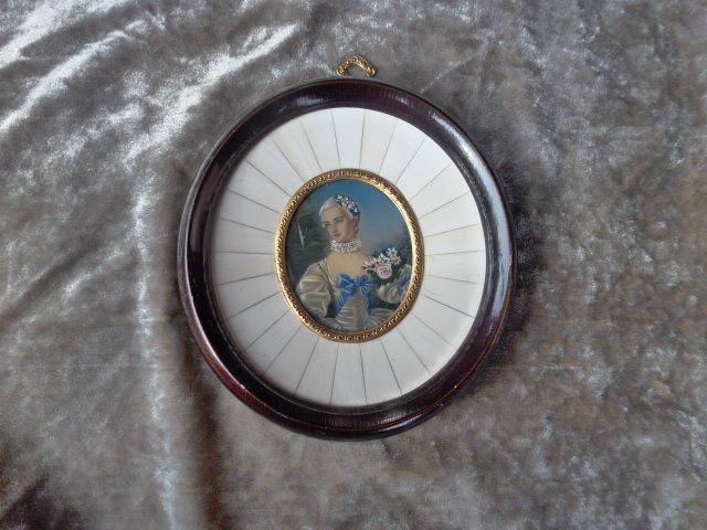 Hand Painted Ivory Framed Miniature Portrait c.1880