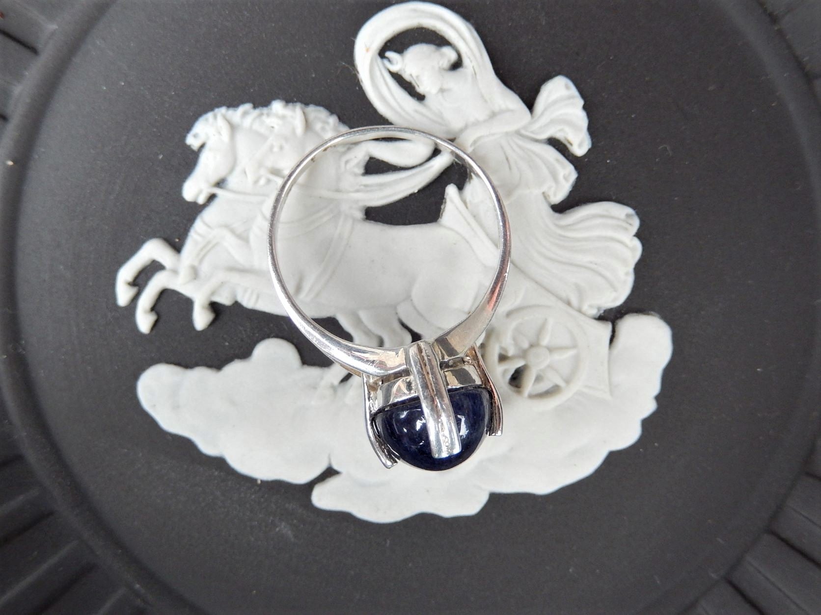 Jadeite and Sterling Ring