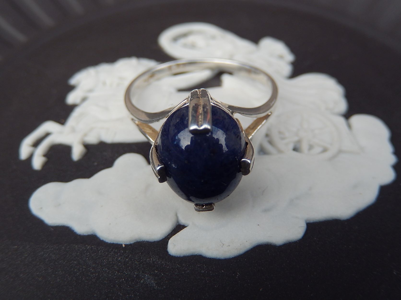 Jadeite and Sterling Ring