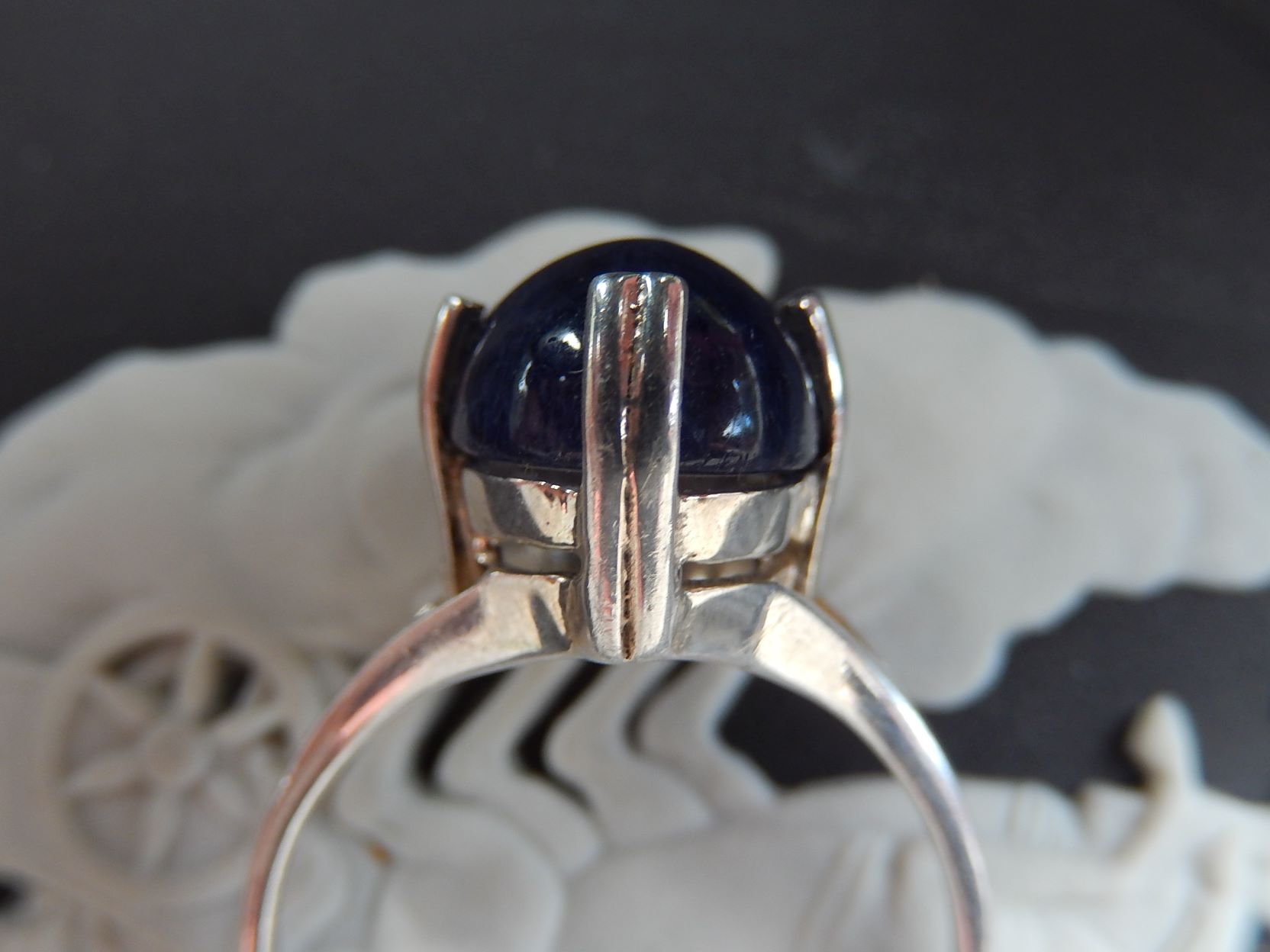 Jadeite and Sterling Ring