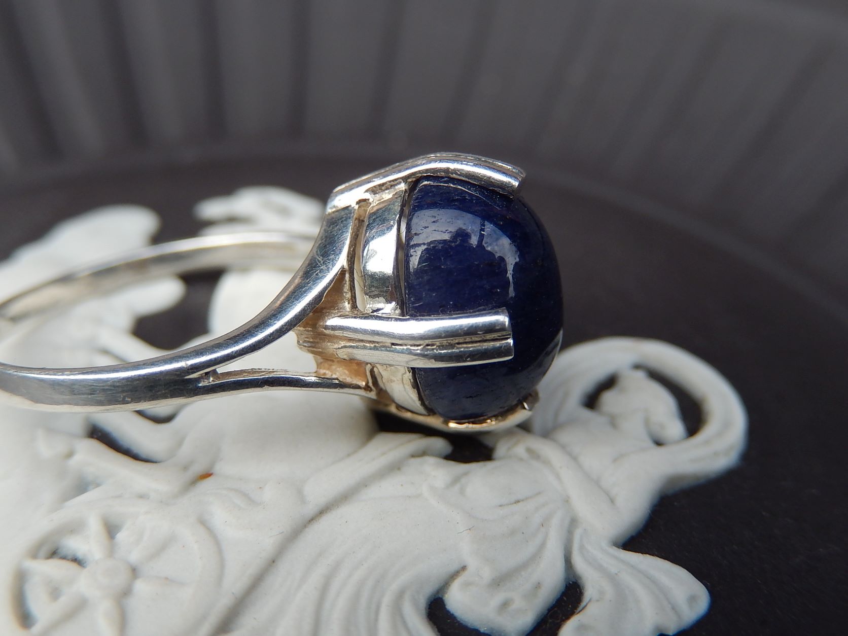 Jadeite and Sterling Ring