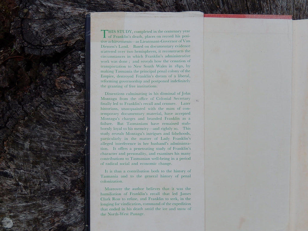 Vintage Book "Sir John Franklin in Tasmania 1837-1843" by Kathleen Fitzpatrick 1949