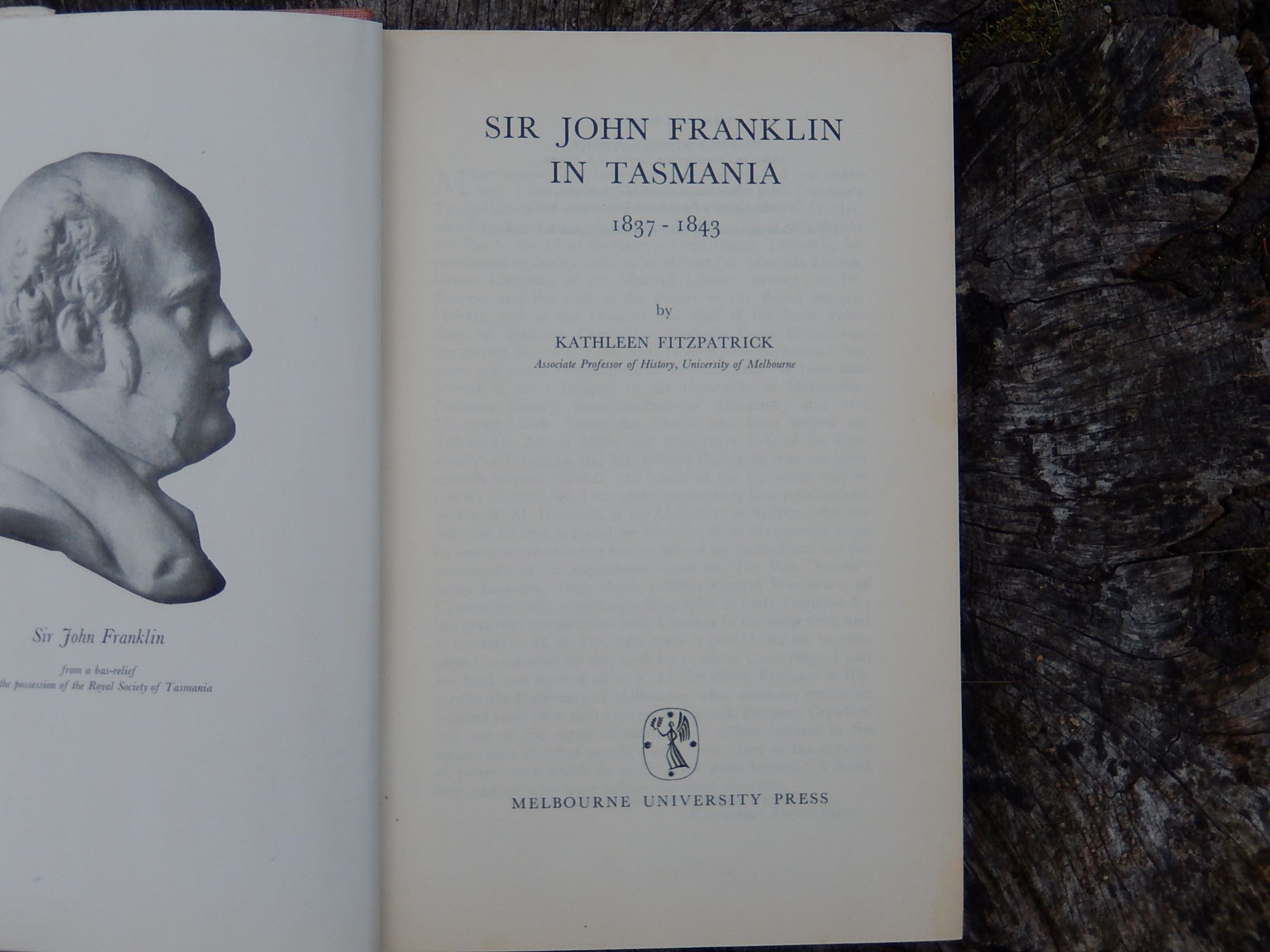Vintage Book "Sir John Franklin in Tasmania 1837-1843" by Kathleen Fitzpatrick 1949