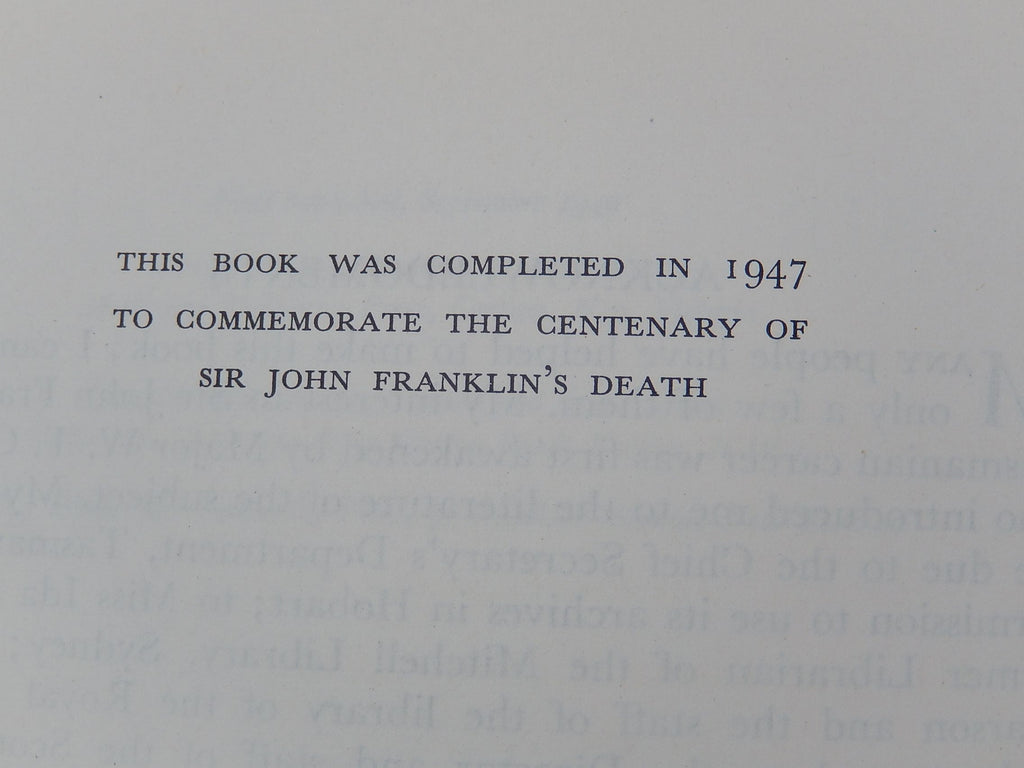 Vintage Book "Sir John Franklin in Tasmania 1837-1843" by Kathleen Fitzpatrick 1949