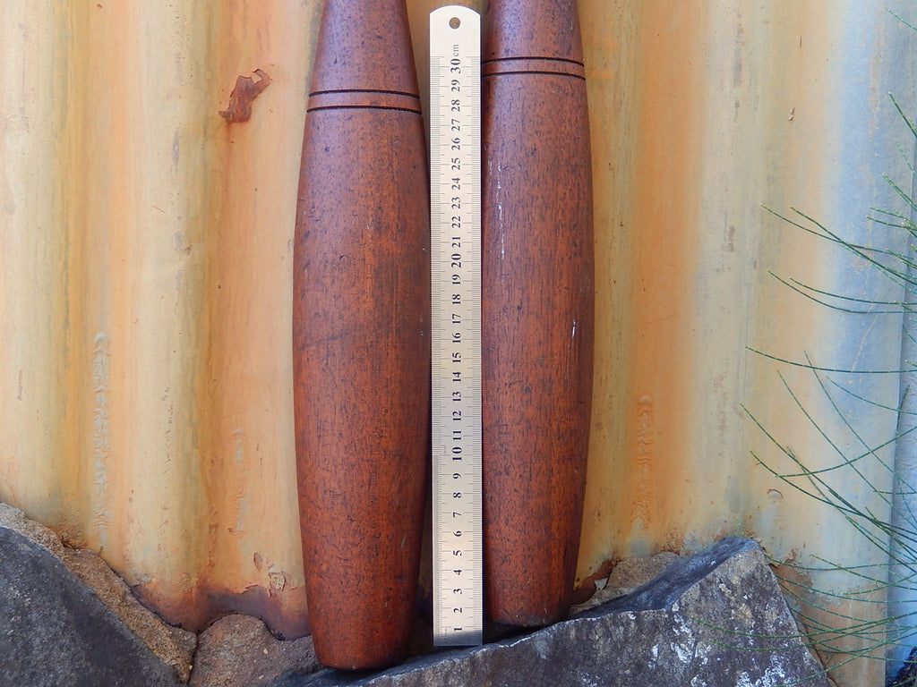 Pair of Oak Juggling Clubs c.1900