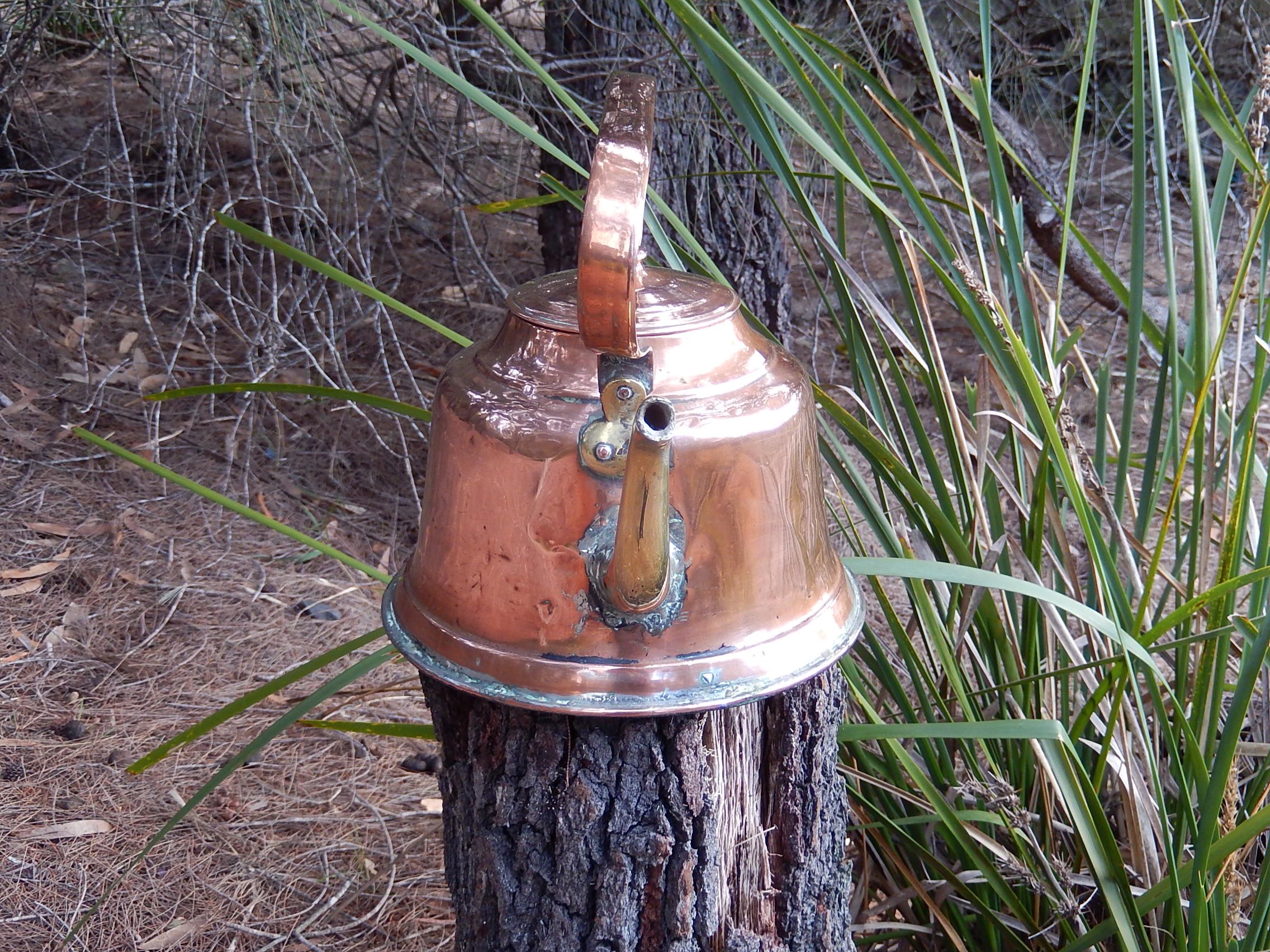 Copper Kettle with Brass Spout c.1900