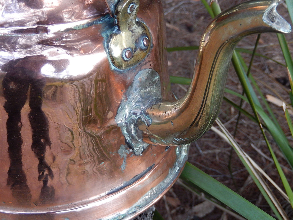 Copper Kettle with Brass Spout c.1900