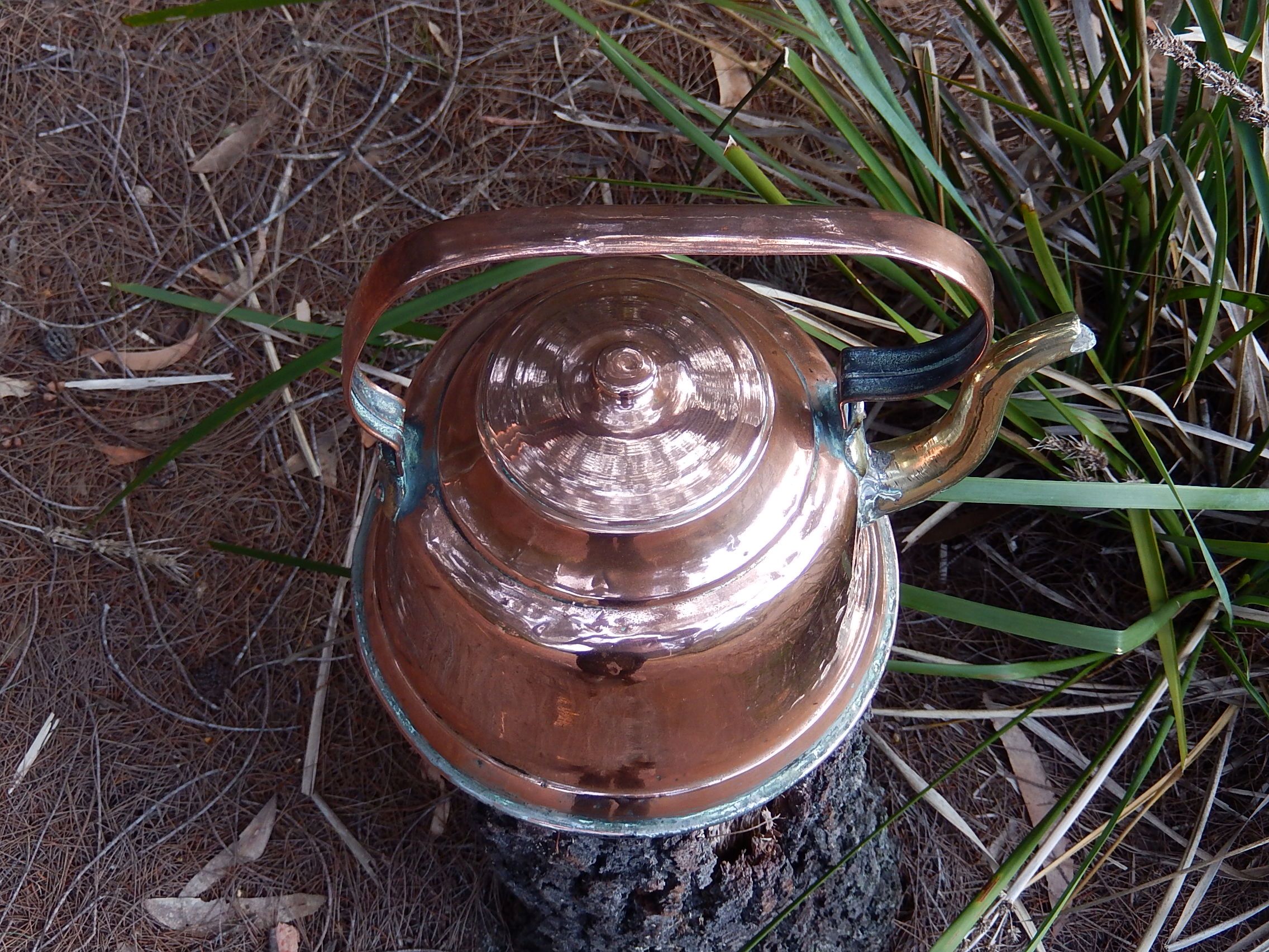Copper Kettle with Brass Spout c.1900