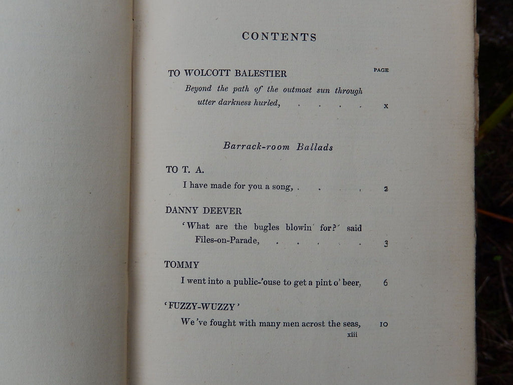 Barrack-Room Ballads' by Rudyard Kipling 1897