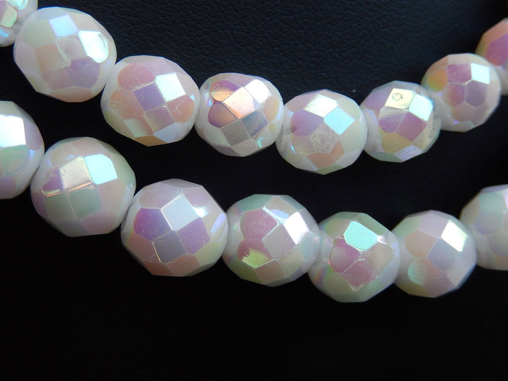 White Lustre Crystal Bead Necklace