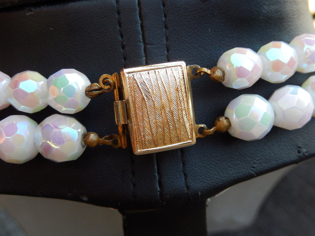 White Lustre Crystal Bead Necklace