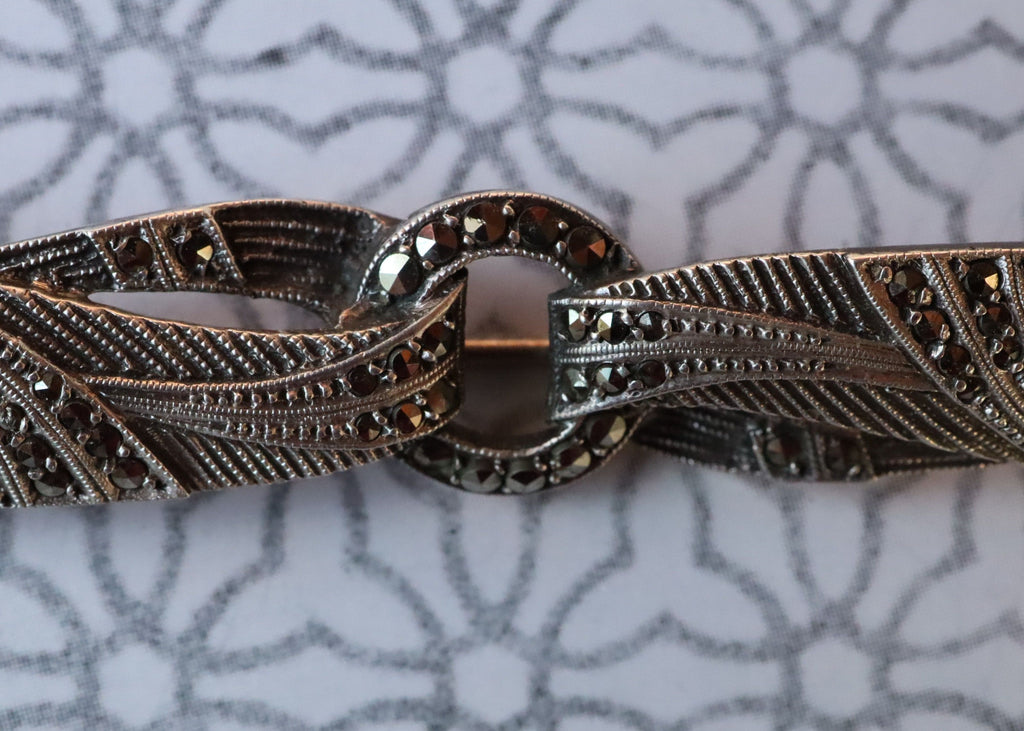 Art Deco Marcasite Sterling Brooch