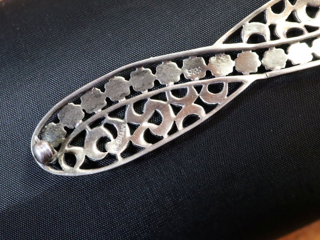 German Marcasite Infinity-style Brooch in Sterling Silver
