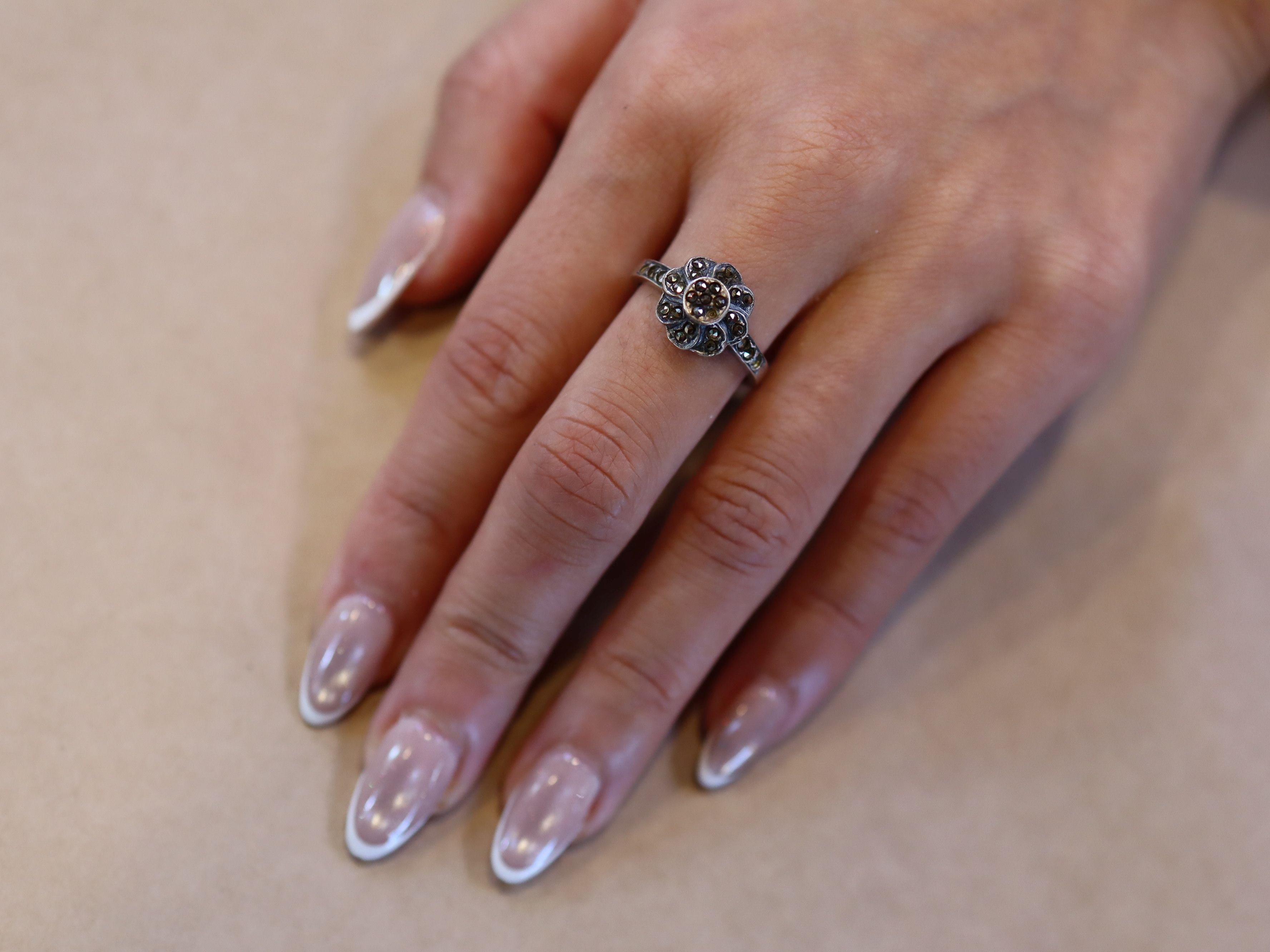 Sterling Silver Marcasite Ring c.1930