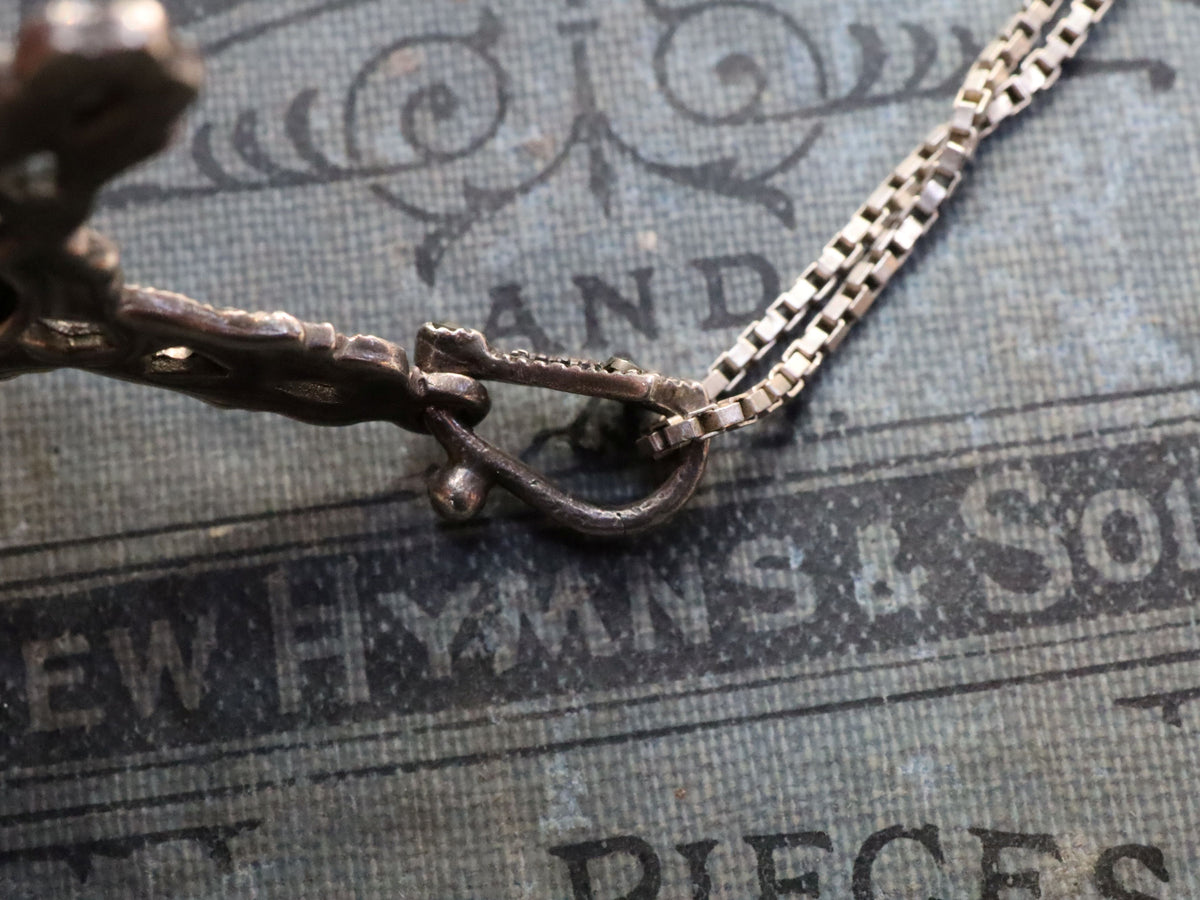 Marcasite Crucifix in Sterling on Sterling Box Chain