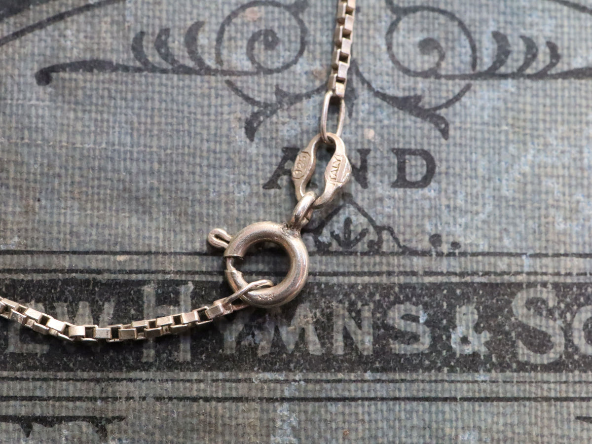 Marcasite Crucifix in Sterling on Sterling Box Chain