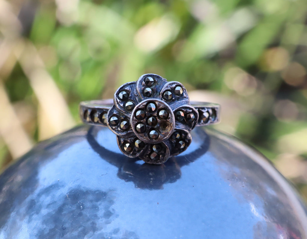 Sterling Silver Marcasite Ring c.1930