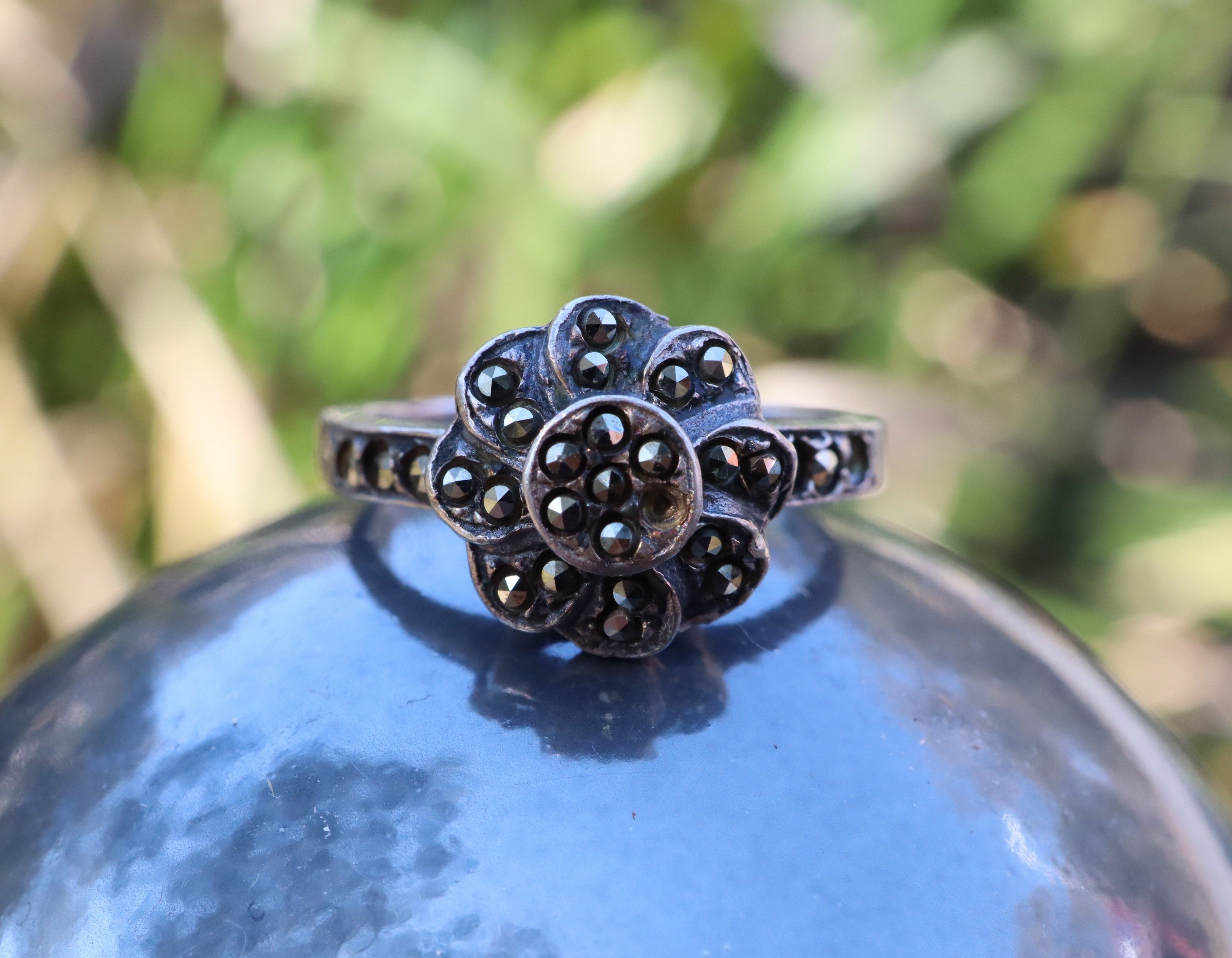 Sterling Silver Marcasite Ring c.1930