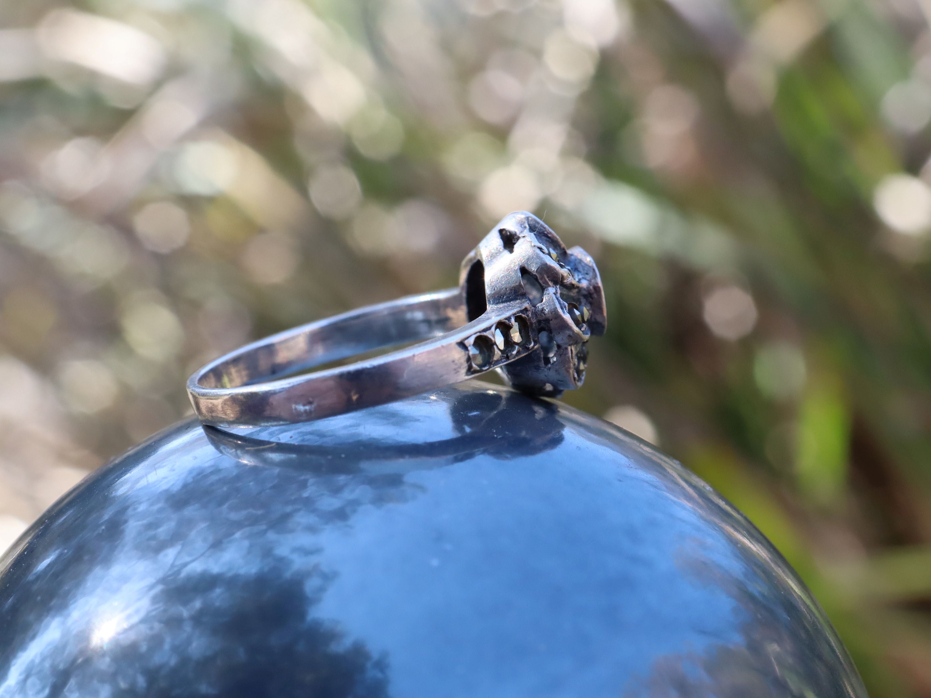 Sterling Silver Marcasite Ring c.1930