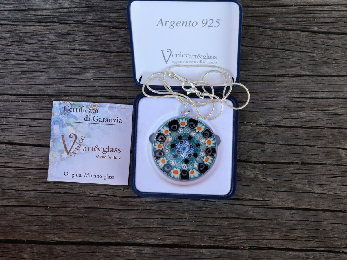 Murano Glass Millefiori in Sterling