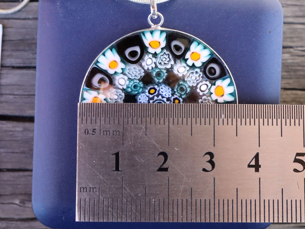 Murano Glass Millefiori in Sterling