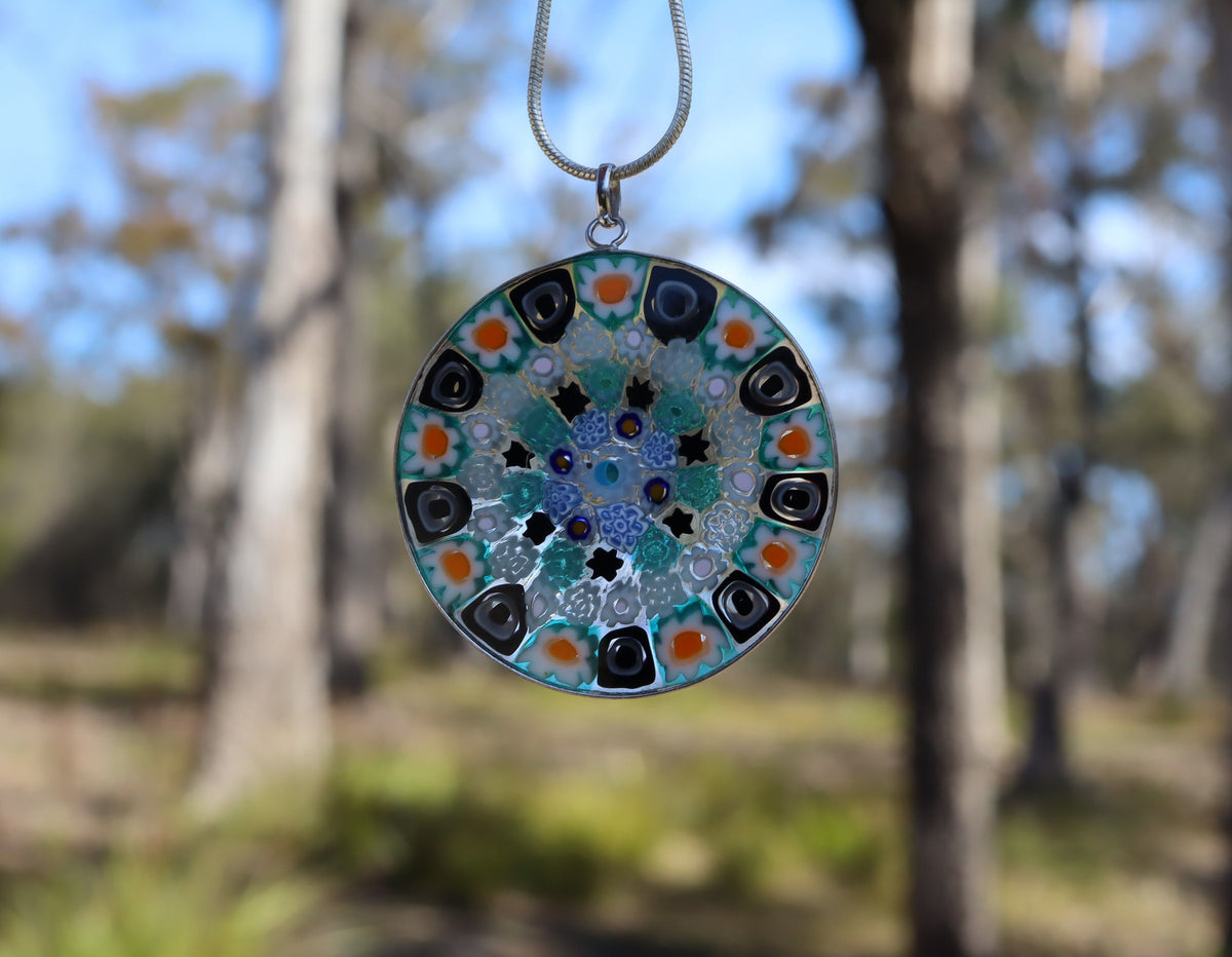Murano Glass Millefiori in Sterling