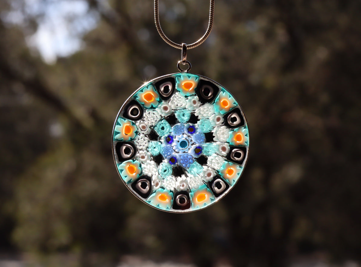 Murano Glass Millefiori in Sterling