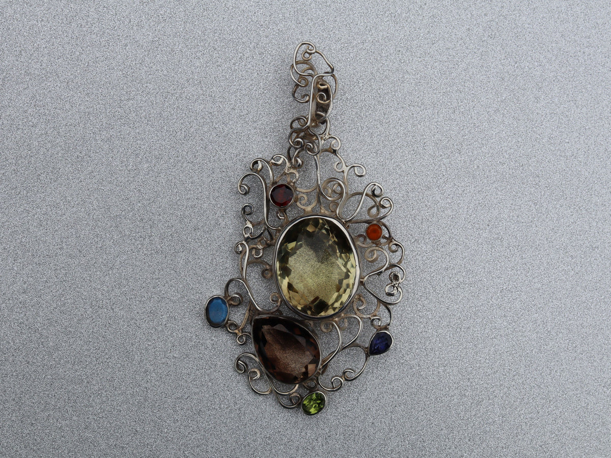 Citrine, Ruby, Sapphire, Garnet, and Peridot in Sterling