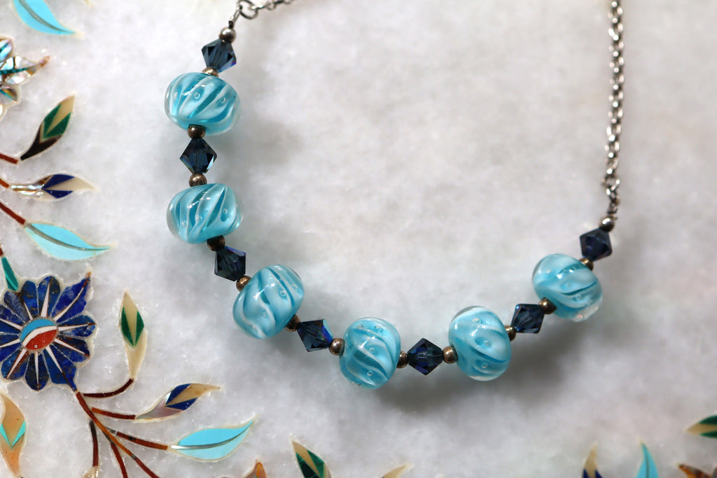 Murano Glass Necklace in Sterling Silver
