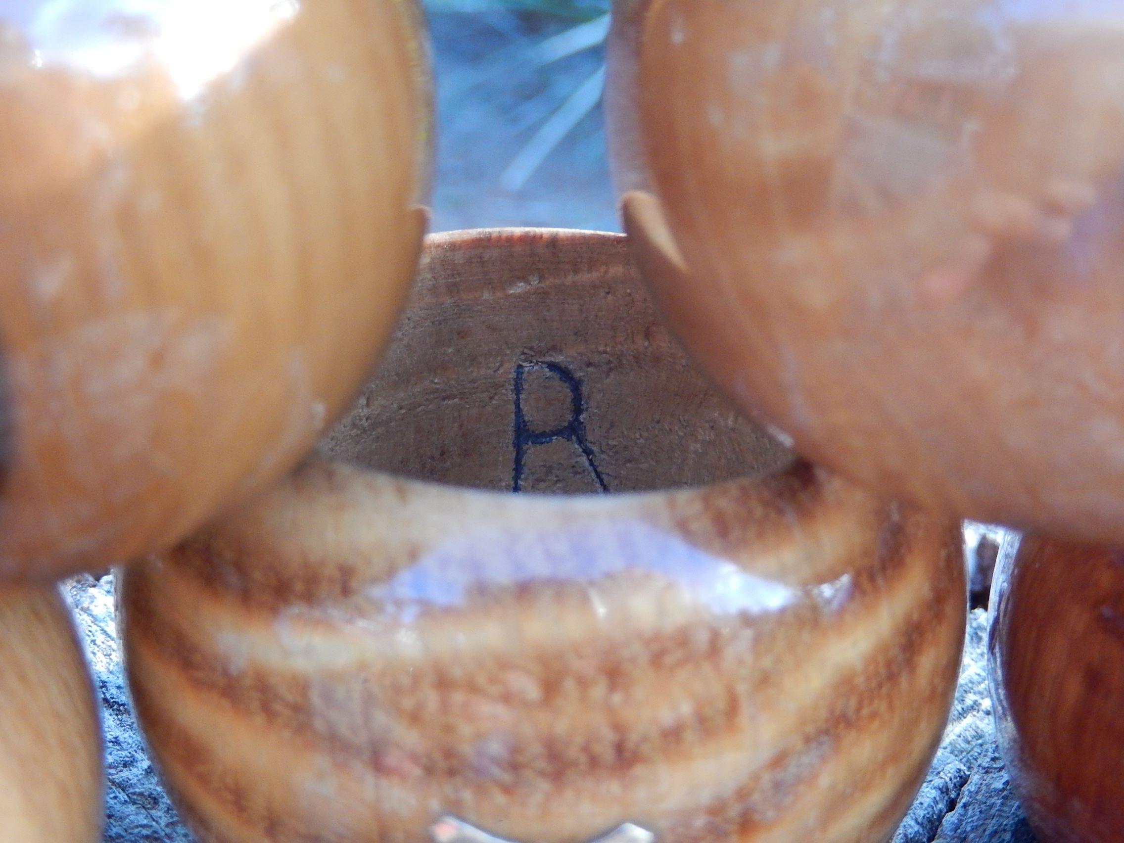 Six Napkin Rings with 9ct Gold Tasmania Map