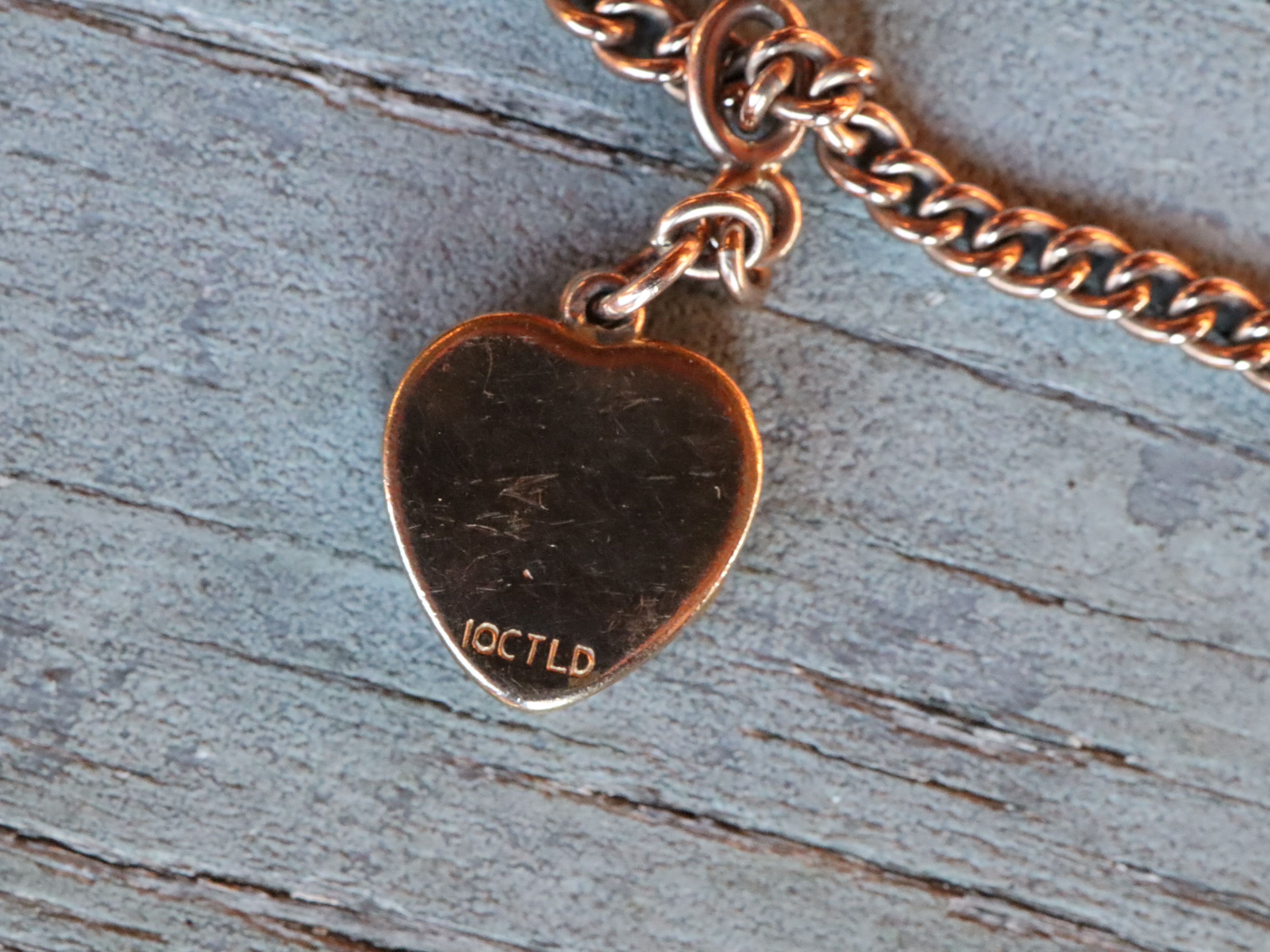 9ct Rose Gold Chain and Fob with Gold Plated Locket