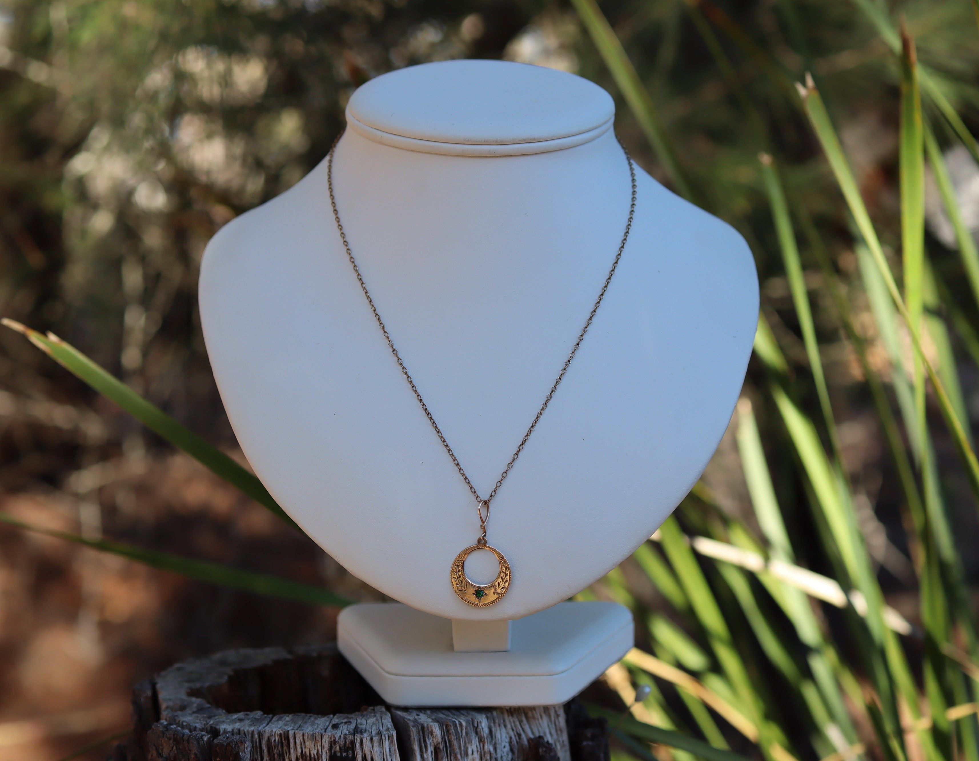 Vintage 9ct Rose Gold Chain with 10ct Rose Gold Pendant