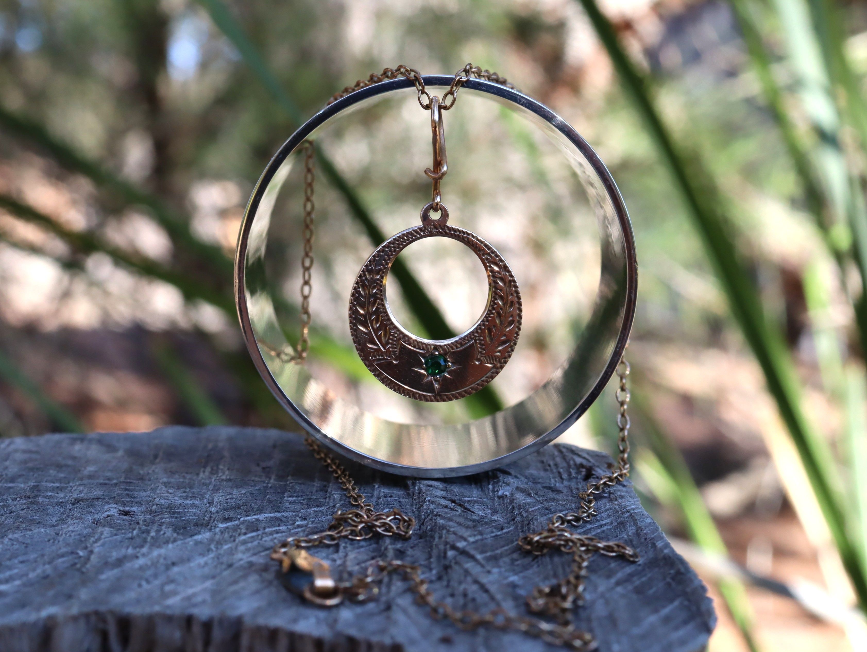 Vintage 9ct Rose Gold Chain with 10ct Rose Gold Pendant