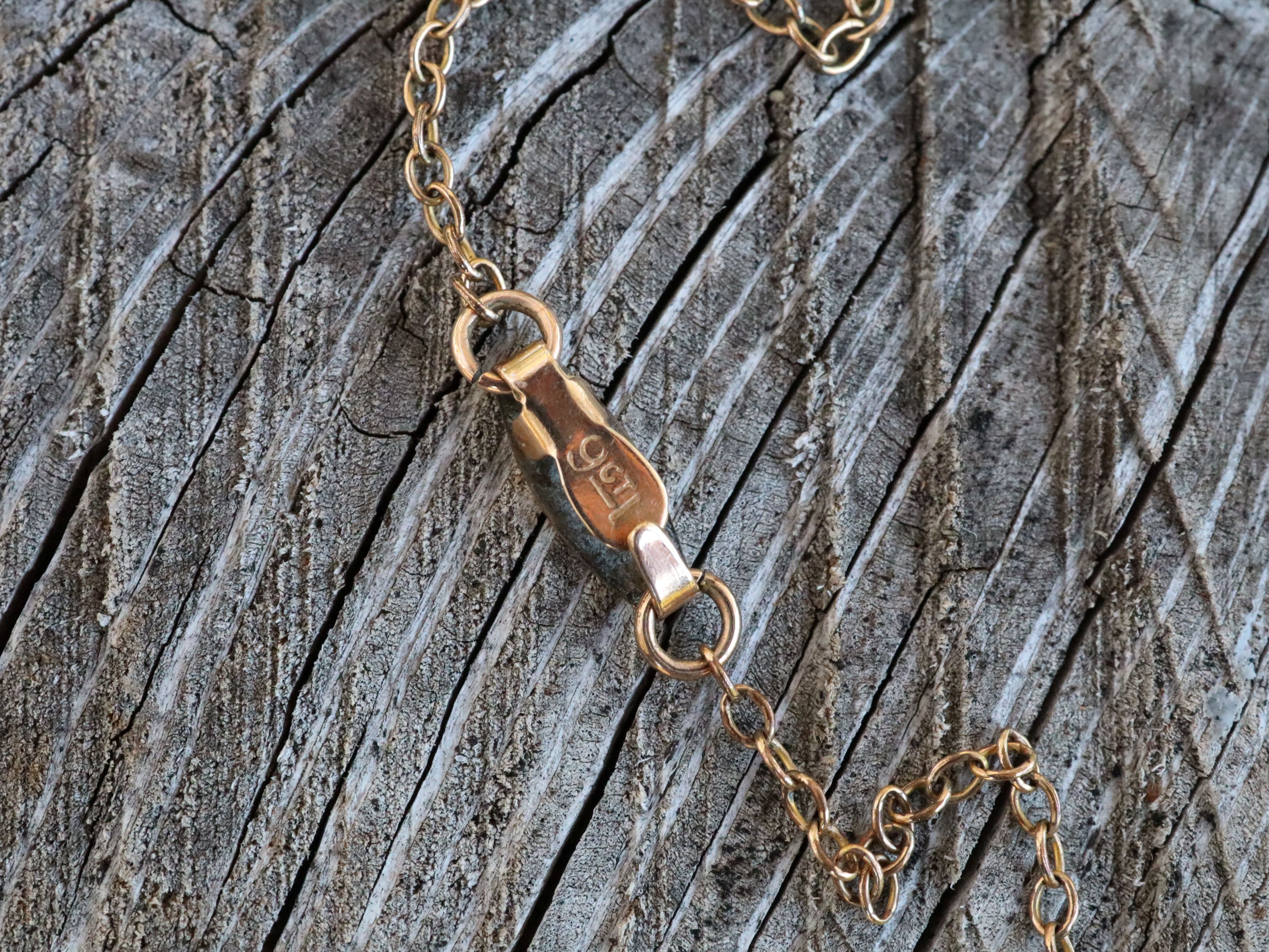 Vintage 9ct Rose Gold Chain with 10ct Rose Gold Pendant