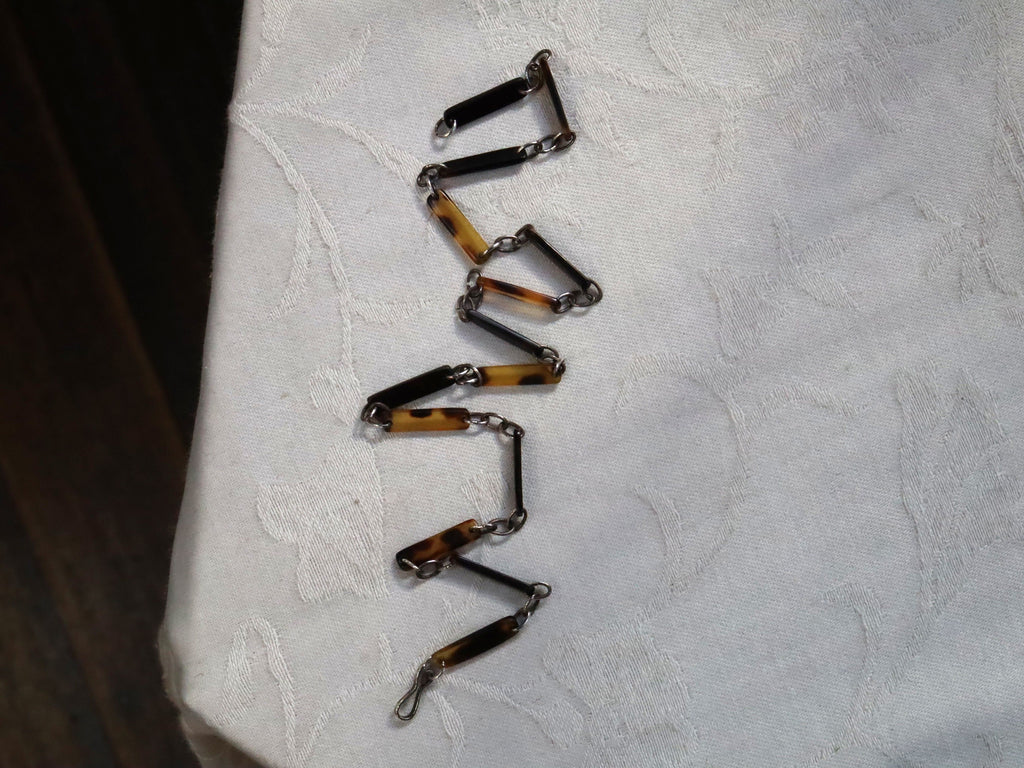 Tortoise Shell Necklace in Sterling Silver c.1930