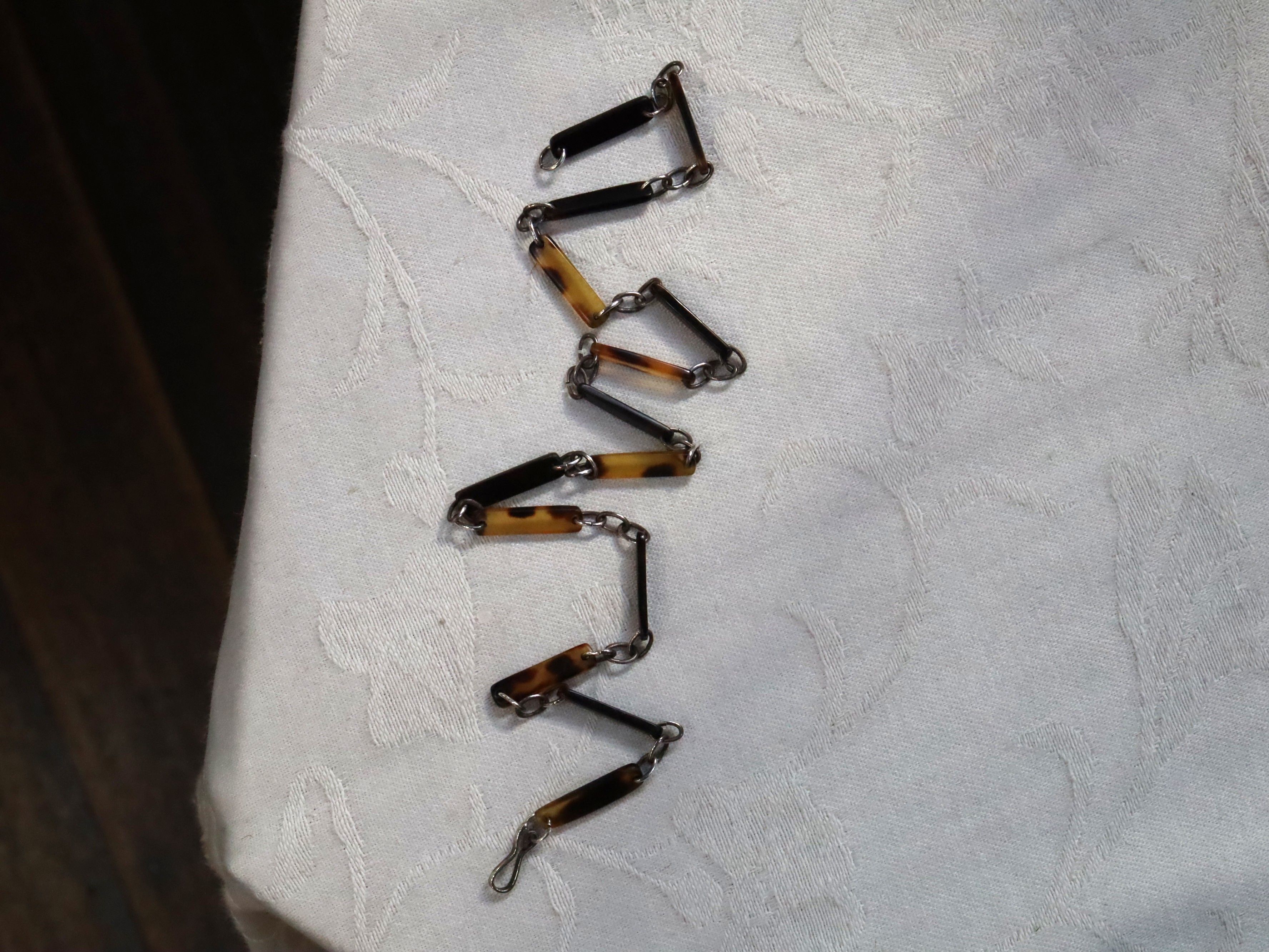 Tortoise Shell Necklace in Sterling Silver c.1930