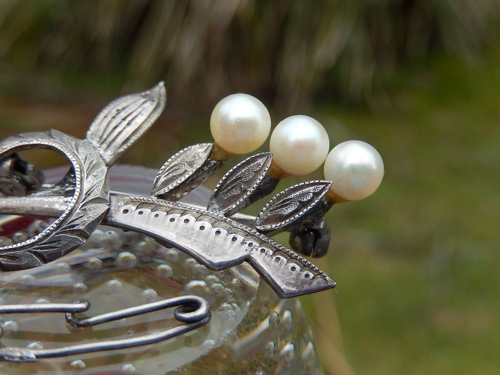 Sterling Brooch with Pearls