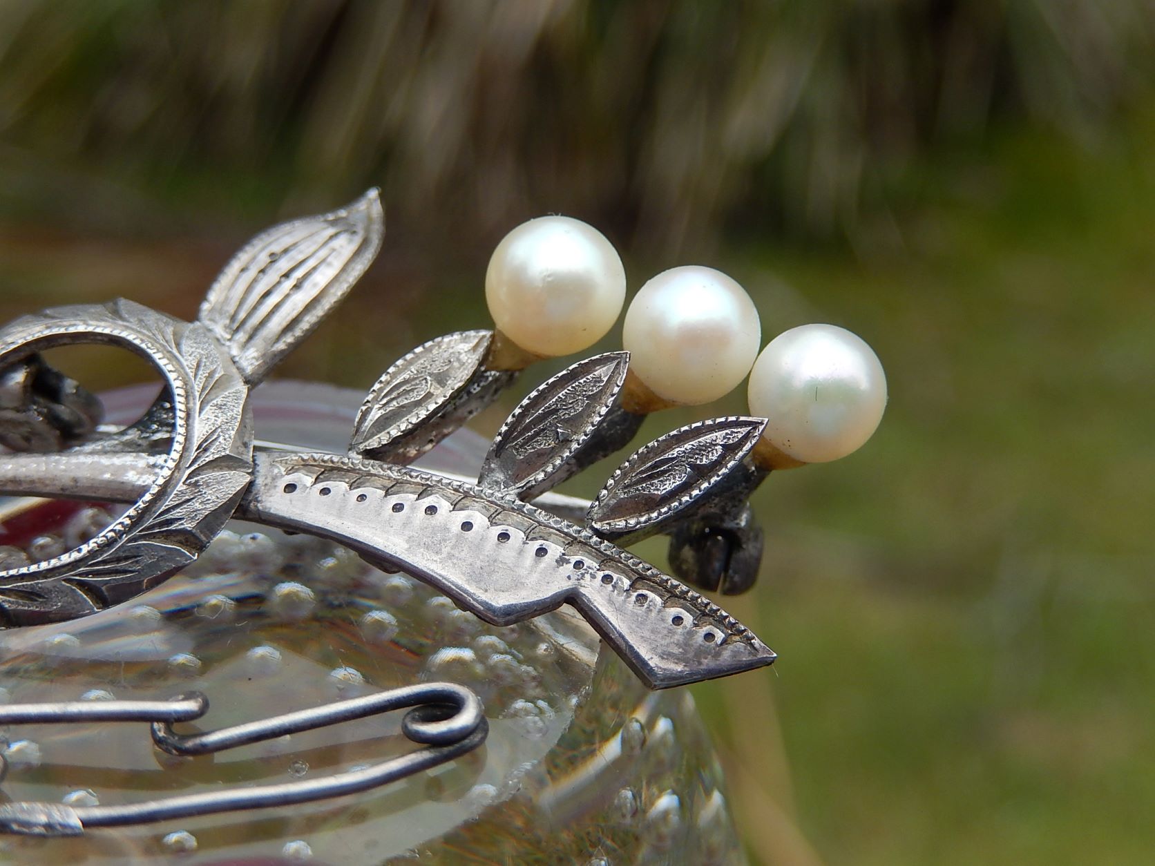 Sterling Brooch with Pearls