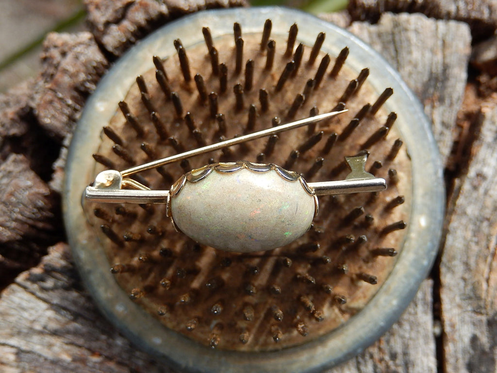 *SOLD* Louisiana Sand Opal Brooch in Gold Plate
