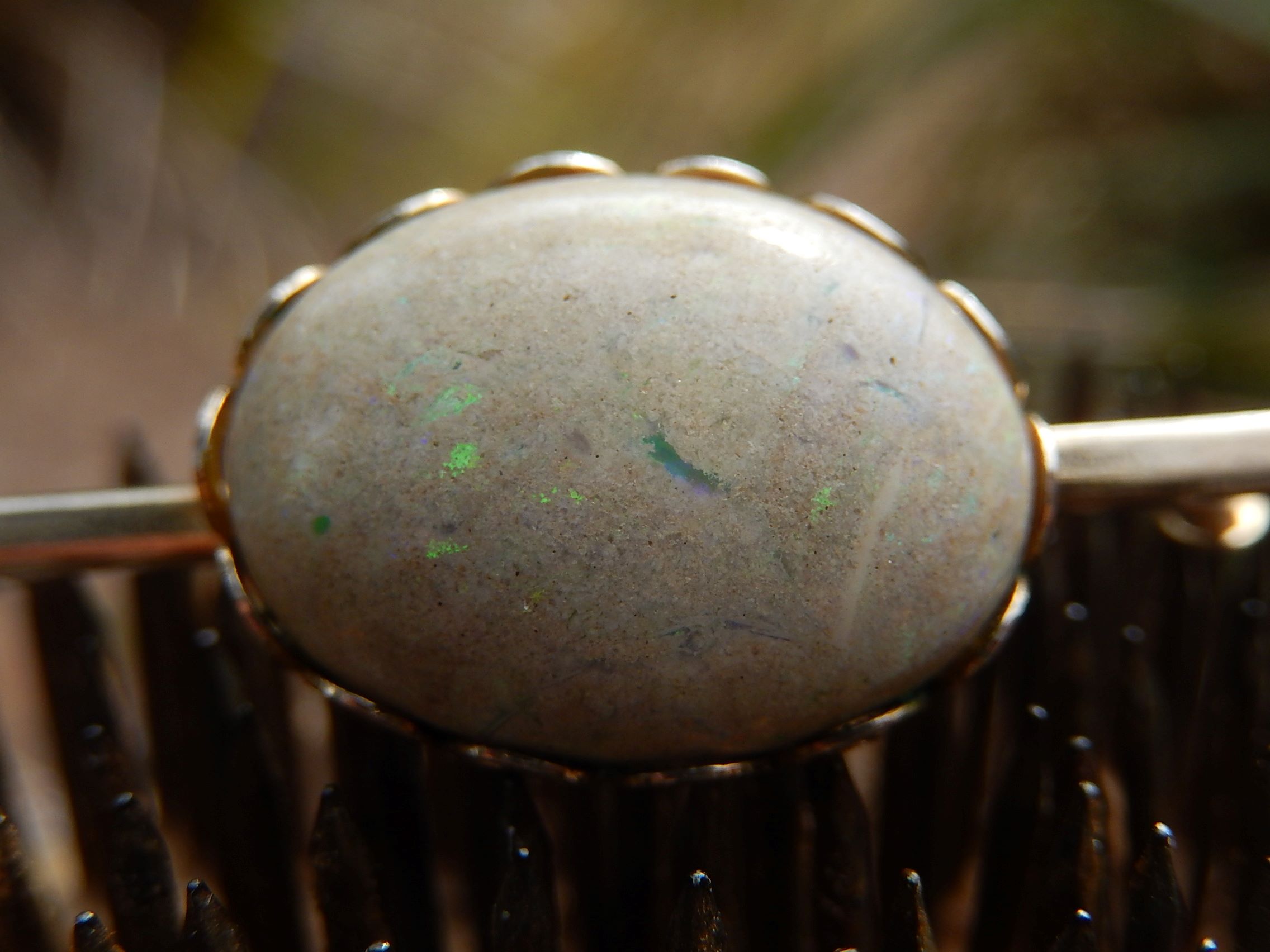 *SOLD* Louisiana Sand Opal Brooch in Gold Plate